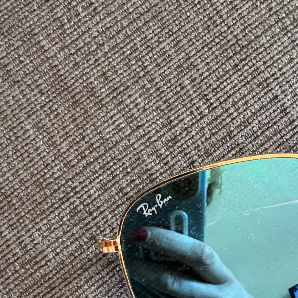 Ray-Ban Sunglasses with Gold Frame and Blue Lenses - Picture 3 of 6